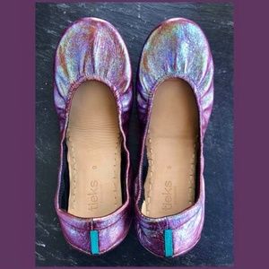 Custom-painted EUC Tieks in shimmering multi-color